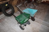 (2) Fertilizer spreaders, (1) poly