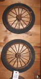 (2) Antique buggy wheels approx. 12