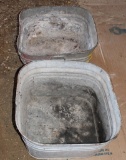 (2) Square galvanized wash tubs used for planters