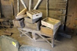 Wood boxes on wood stand