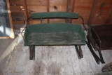 Green spring triple box seat, stored inside