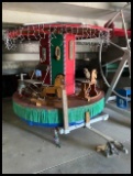 Carousel on 2 Wheel Trailer, with (6) Rocking Horses, Roof, Electric Motor, Approx 8' Dia, AAZN 558