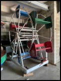 Ferris Wheel on Cart, Wooden, (6) Seats, Approx 10' Tall, Approx 4' Wide, Lights, not powered