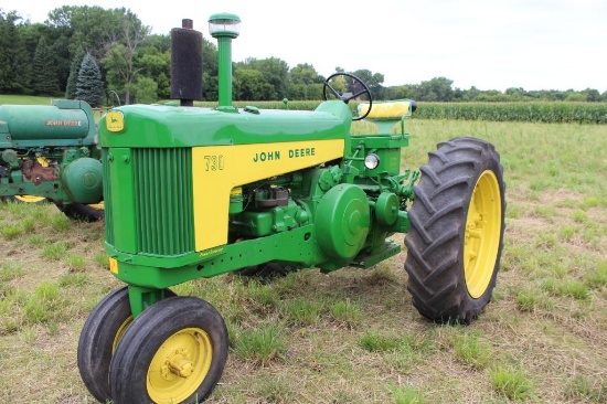 1958 JD 730, NF, Roll-O-Matic, Gas, 15.5-38 Rears, Rockshaft, PowrTrol, PTO, 1 Hyd, 4256 Hours