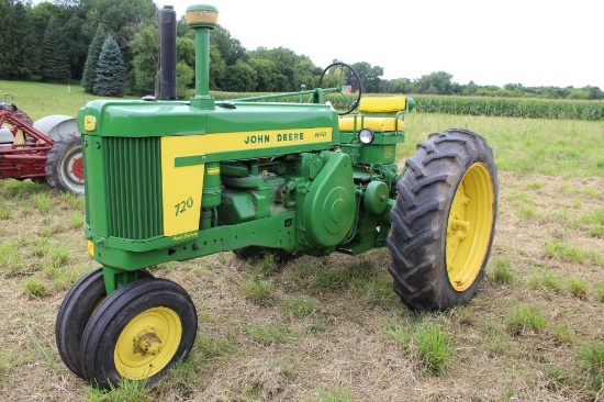 1957 JD 720,...Diesel, Pony Motor,... NF, Roll-O-Matic,...PTO, 1 Hyd, Rockshaft, PowrTrol, 3Pt, Sway