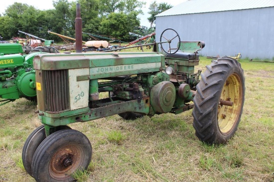 1957 JD 520, NF, Roll-O-Matic, 12.4-36 Rears, Rockshaft, PowrTrol, PTO, 1 Hyd, Power Steering, 3001