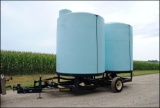 Schaben Liquid Nurse Trailer, (2) 3000 Gal Cone Bottom Poly Tanks, Single Axle, Hyd Frame, 3