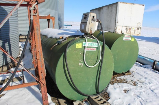 1000 GALLON DIESEL BARREL, GASBOY PUMP