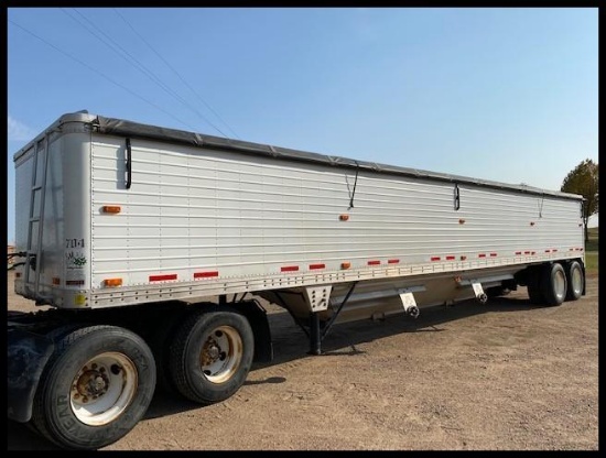 *** 1989 TIMPTE 42' GRAIN TRAILER, 66" SIDES, 2 SPEED TRAPS, CLOSED TUB, AIR RIDE, ROLL TARP,