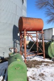 300 GALLON FUEL BARREL ON STEEL STAND