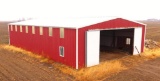 APPROX 50' X 80' MACHINE SHED WITH APPROX 28' SLIDING DOOR, 15' SIDE WALLS,