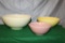 (3) RED WING SALAD BOWLS, YELLOW BOWL HAS BOTTOM CRACKS