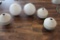 (5) LIGHTENING ROD BALLS, (3) ARE PORCELAIN, (2) ARE GLASS, (2) RODS INCLUDED