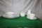 NORITAKE DINNER WARE WHITE BROOK PATTERN SERVICE FOR 12 PLUS EXTRA PIECES AND SERVING DISHES