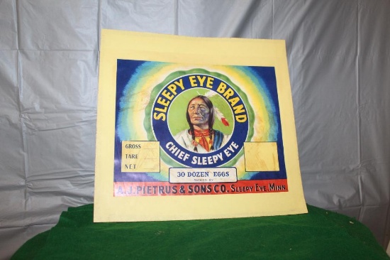 'SLEEPY EYE BRAND' EGG ADVERTISING FROM A. J. PIETRUS AND SONS CO. PAPER ADVERTISING