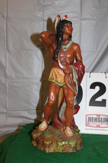 NATIVE AMERICAN WARRIOR STATUE, APPROX. 14" TALL