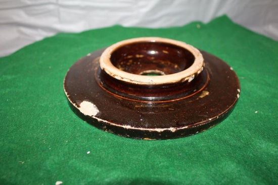 APPROX. 7-1/2" BUTTER CHURN LID, HAS CHIPS