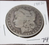 1897 MORGAN SILVER DOLLAR, EXTRA FINE