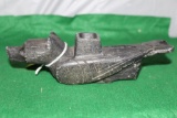 STONE CARVED BLACK ANIMAL/BIRD PIPE BOWL, APPROX 2-1/2