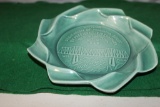 GREEN RED WING ASHTRAY, DEDICATION OF HIAWATHA BRIDGE BY PRESIDENT EISENHOWER, OCT. 18, 1960