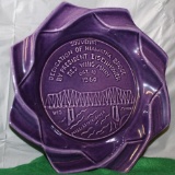 PURPLE RED WING ASHTRAY, DEDICATION OF HIAWATHA BRIDGE BY PRESIDENT EISENHOWER, OCT. 18, 1960