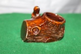 RED WING GOPHER ON A LOG TOOTHPICK HOLDER, HEAD HAS BEEN REGLUED