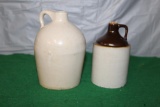 2 SMALL STONEWARE JUGS 4-1/2