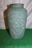 RED WING BRUSHED WARE VASE INK STAMPED CHIP ON RIM