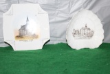 2 SMALL ADVERTISING DISHES #1 CONGREGATIONAL CHURCH WEBSTER S.D. GIFT FROM THE FAIR DEPT STORE