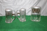 HOOSIER GLASS SALT & PEPPER & TEA CANISTER