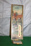 E J STROM LAKE LILLIAN MN 1938 PICTURE CALENDAR THERMOMETER WITH ORIGINAL BOX