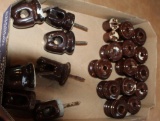 VARIOUS BROWN PORCELAIN INSULATORS