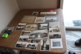 ANTIQUE FEATHER PICTURE AND VARIOUS BUILDING AND ANIMAL PICTURES