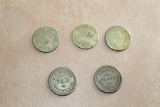 TOKENS FROM (2) TED'S BAR, AND SILVER DOLLAR BAR GHENT, FRANK'S PLACE MINNEOTA, AND J.T. BRIMEK BAR