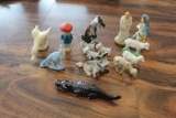 KNICKKNACKS, DOG, SHEEP, ALIGATOR AND BIRDS