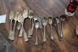 WM ROGERS SPOONS, (2) FORKS, AND COLONIAL SILVER SPOONS