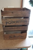 (4) WOOD CRATES, (2) GRAPE AND (2) PEACH, (3) WITH NICE GRAPHICS