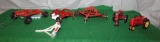 1/43 MASSEY HARRIS TRACTOR, 2 BOTTOM PLOW, RAKE, (2) DISKS, AND A TRACTOR
