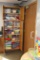 GAMES, VCR MOVIES, PUZZLES, RADIO CD PLAYER, WOOD SHELF
