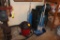 SHOP VAC 4-1/2 HP, (2) WINDSOR UPRIGHT VACUUM CLEANERS, FLOOR MAT, (6) STACKING CHAIRS