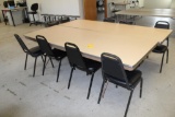 (2) 8' BANQUET TABLES, (9) CHAIRS