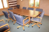 8' CONFERENCE TABLE WITH (10) CHAIRS