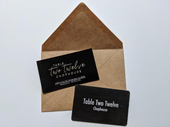 Table Two Twelve Chophouse $50 Gift Card