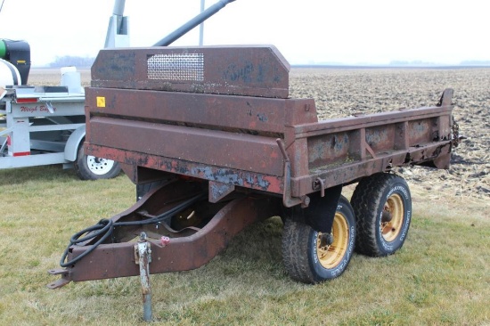 7' X 9' STEEL BOX HYD DUMP TRAILER, TANDEM AXLE, NO TITLE