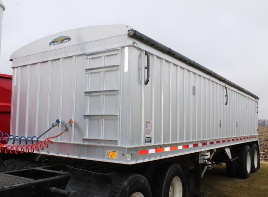 *** 2013 FARRIS 28' ALUM AG HOPPER GRAIN TRAILER, 64" SIDES, SHUR-LOK ROLL TARP,