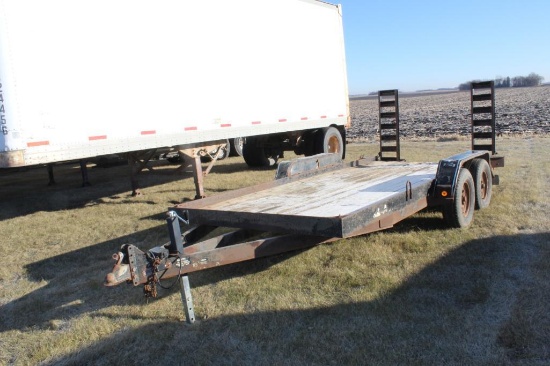 *** 1998 FELLING F10L TANDEM AXLE FLATBED TRAILER, WOOD DECK, STEEL RAMPS, 5000 LBS AXLES,