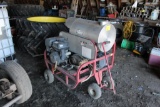 TUFF MFG HOT WATER PRESSURE WASHER, GX340 HONDA ENGINE, HOSE, WAND ON CART, S/N# 27975