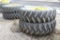 (2) Firestone 18.4R46 Tractor Tires on JD Yellow 10 Bolt Dual Rims