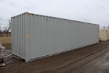 8'x40' Storage Container, Rear Barn Doors, (4) Sets of Side Barn Doors, Wood Floor, New,