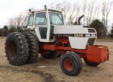 CASE 2590 2WD TRACTOR, CAB, 4X3 POWERSHIFT, 2 HYD, SMALL 1000 PTO, ROCK BOX, 20.8R38 BAND DUALS,